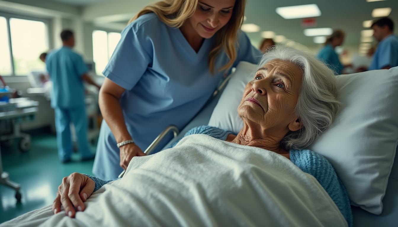 à 99 ans, elle subit une longue attente de 64 heures sur un brancard aux urgences, illustrant les défis du système de santé.