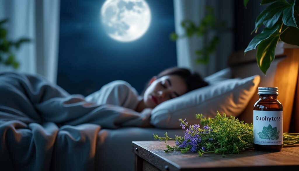 euphytose nuit aide à favoriser un sommeil réparateur grâce à ses ingrédients naturels, pour des nuits calmes et apaisées.